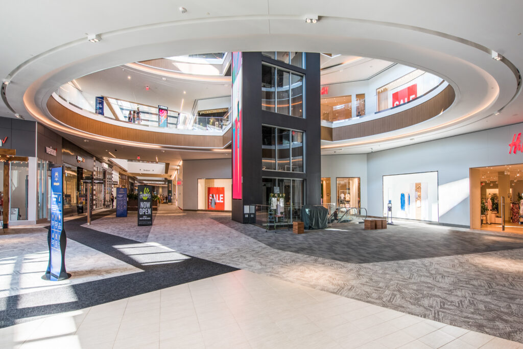 The interior of a circular lobby